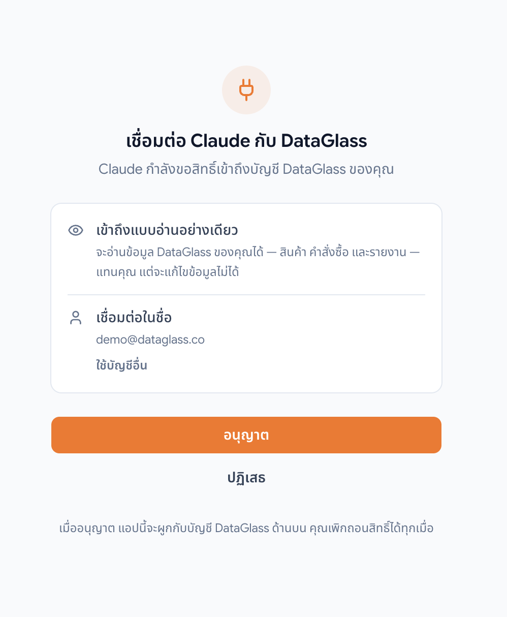 DataGlass consent screen prompting sign-in and approval